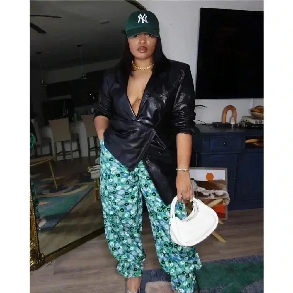 NWT Women's Utility Jazz Dot Green Cargo
Pants - DVF‎ for Target L